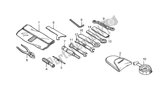 Alle onderdelen voor de Hulpmiddelen van de Honda CBR 600F 2005
