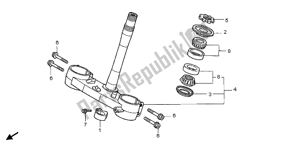 All parts for the Steering Stem of the Honda CR 125R 2000