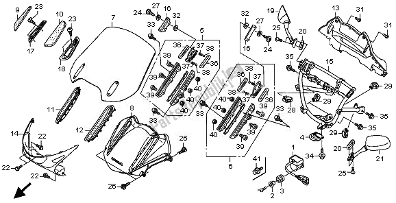 Toutes les pièces pour le Capot Supérieur du Honda NT 700 VA 2010