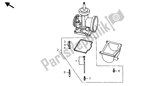 Todas las partes para Carb. Kit De Piezas Opcionales de Honda CR 500R 2000