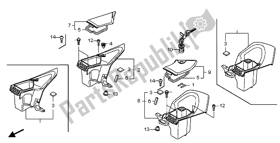 All parts for the Fairing Pocket of the Honda NT 700 VA 2007