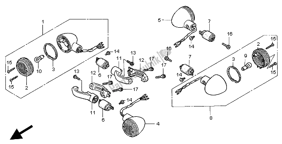 Tutte le parti per il Winker del Honda GL 1500C 1998