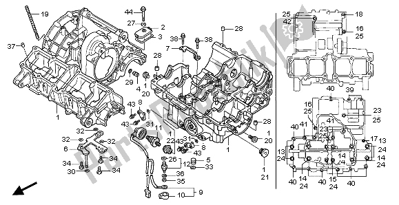 All parts for the Crankcase of the Honda CB 1000F 1995