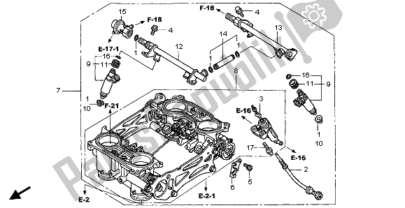 All parts for the Throttle Body (assy) of the Honda VFR 800 2002