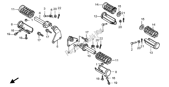 Todas as partes de Passo do Honda VT 1100C2 1996