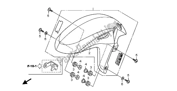 Toutes les pièces pour le Garde-boue Avant du Honda CB 600F Hornet 2010