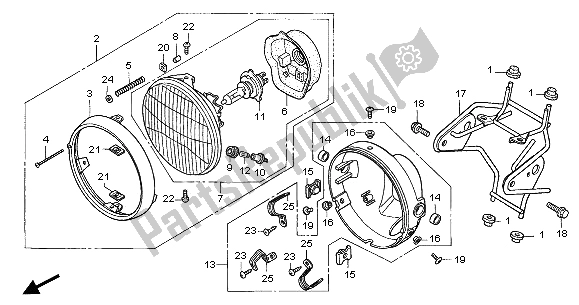 Toutes les pièces pour le Phare (eu) du Honda CBF 500 2006