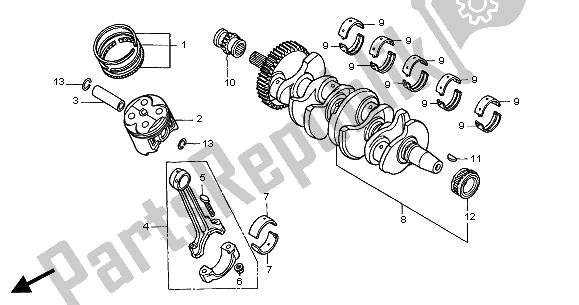 Todas las partes para Cigüeñal Y Pistón de Honda CB 600F2 Hornet 2002