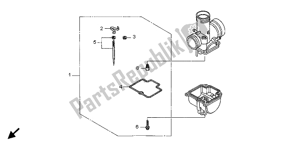 All parts for the Carburetor Optional Parts Kit of the Honda CR 80 RB LW 2001