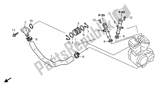 All parts for the Water Pipe of the Honda VT 750C 2009