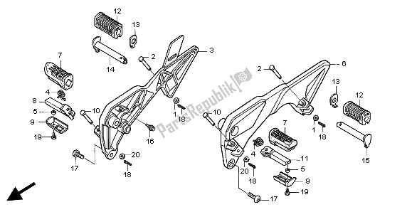 Todas las partes para Paso de Honda XL 650V Transalp 2004