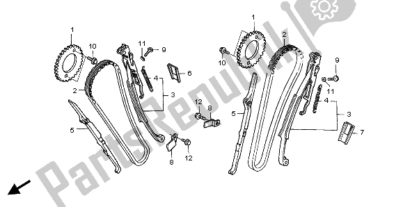 All parts for the Cam Chain & Tensioner of the Honda XL 650V Transalp 2002