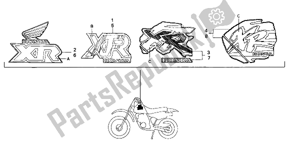 All parts for the Mark of the Honda XR 80R 1991
