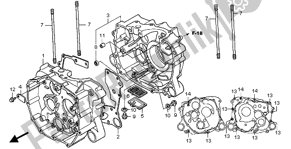 All parts for the Crankcase of the Honda TRX 250 EX Sportrax 2007