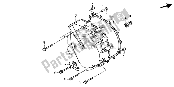 All parts for the Clutch Cover of the Honda GL 1800B 2013