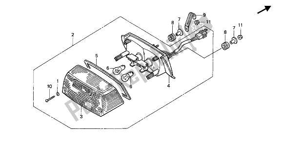All parts for the Taillight of the Honda CB 1000F 1993