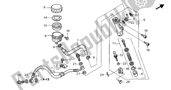 Alle onderdelen voor de Rr. Hoofdremcilinder van de Honda CB 1300F 2003
