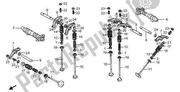 All parts for the Camshaft & Valve of the Honda XL 650V Transalp 2006