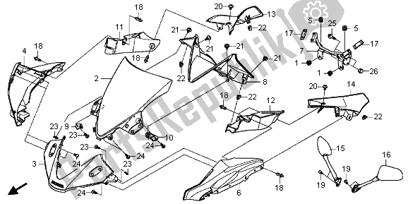 Wszystkie części do Górna Maska Honda CBR 125 RS 2013