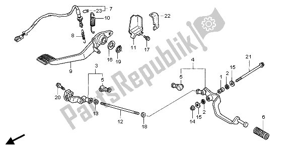 All parts for the Pedal of the Honda ST 1300 2007