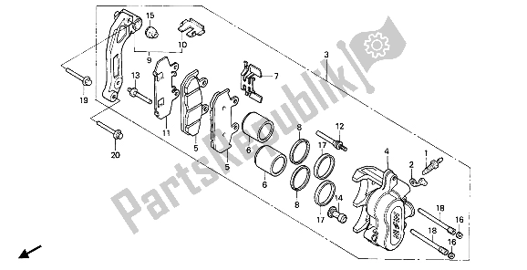 Tutte le parti per il Pinza Freno Anteriore del Honda NX 650 1989