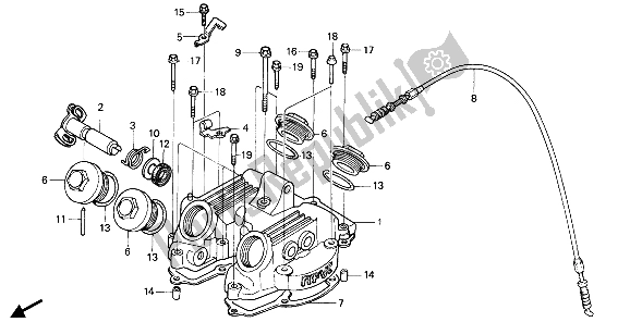 Todas las partes para Cubierta De Tapa De Cilindro de Honda XR 250R 1988