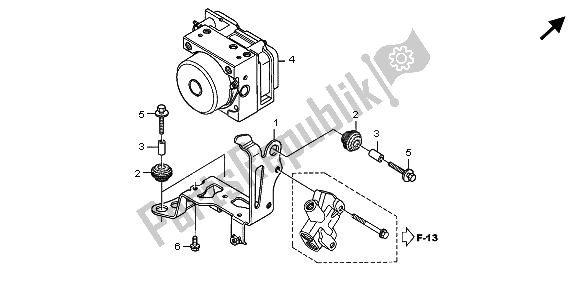 All parts for the Abs Modulator of the Honda XL 700 VA Transalp 2009