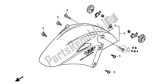 All parts for the Front Fender of the Honda VFR 800 2006