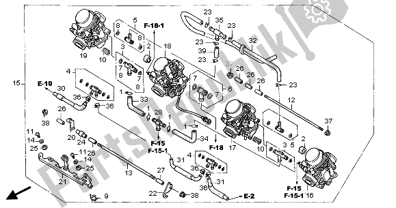 Tutte le parti per il Carburatore (assy.) del Honda CBF 600 SA 2005