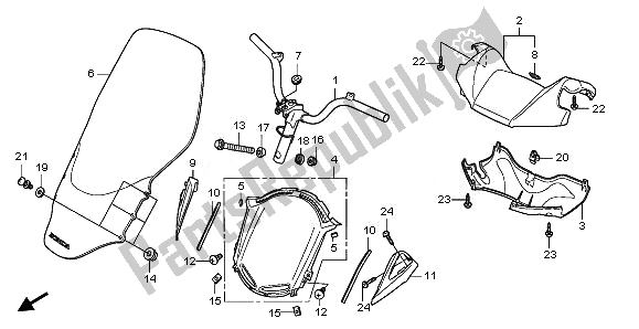 All parts for the Handle Pipe & Handle Cover of the Honda FES 125A 2011
