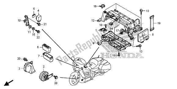 All parts for the Control Unit of the Honda GL 1800B 2013