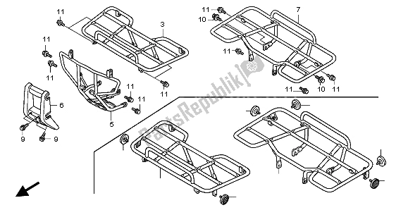 All parts for the Carrier of the Honda TRX 500 FA Fourtrax Foreman 2002