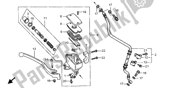 Todas las partes para Fr. Cilindro Maestro Del Freno de Honda VT 1100C3 1998