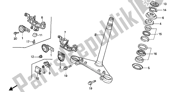All parts for the Steering Stem of the Honda NTV 650 1988