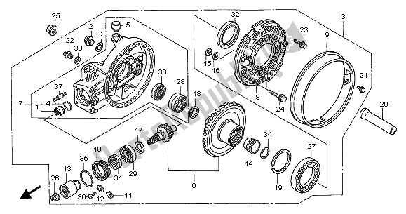 Tutte le parti per il Ingranaggio Finale Guidato del Honda GL 1500C 2002