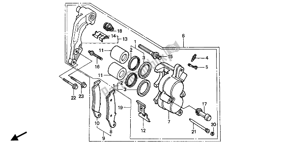 Todas las partes para Pinza De Freno Delantero de Honda CR 500R 2 1990