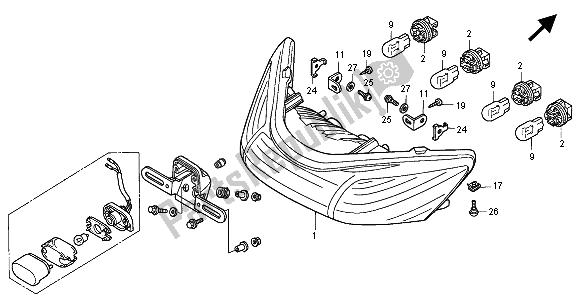 Todas las partes para Luz De Combinación Trasera de Honda VFR 800 FI 2000