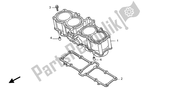 All parts for the Cylinder of the Honda CB 1300A 2007