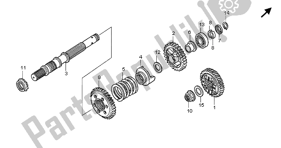 All parts for the Final Shaft of the Honda GL 1800A 2005