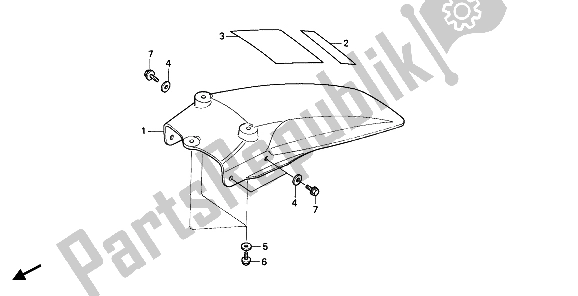 All parts for the Rear Fender of the Honda CR 80R 1985