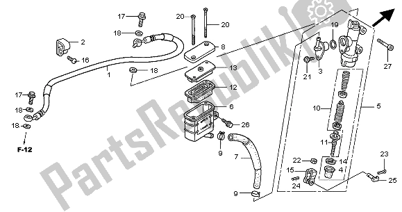 Todas las partes para Rr. Cilindro Maestro Del Freno de Honda CBR 125 RS 2005