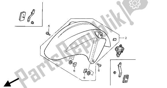 Alle onderdelen voor de Voorspatbord van de Honda CBR 600F 2000