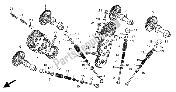 Alle onderdelen voor de Nokkenas & Klep van de Honda VTR 1000 SP 2004