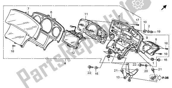 All parts for the Meter Kmh (navigation) of the Honda GL 1800 2008