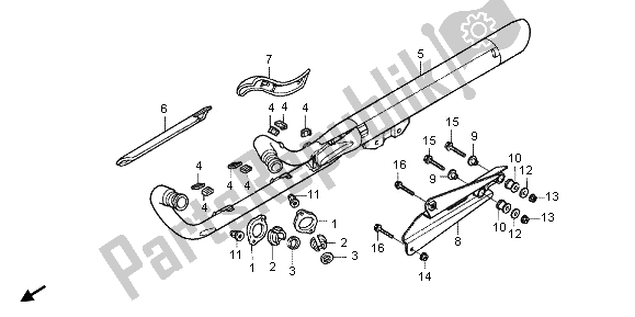 All parts for the Exhaust Muffler of the Honda VT 750 CA 2006