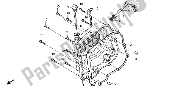 All parts for the Right Crankcase Cover of the Honda CA 125 1996
