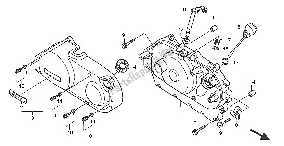 Todas las partes para Tapa Del Cárter Derecho de Honda VT 750C 2005