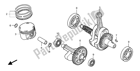 All parts for the Crankshaft & Piston of the Honda TRX 400 EX 2007