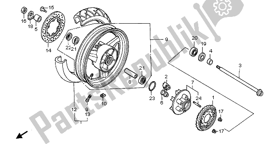 Todas las partes para Rueda Trasera de Honda CBR 1000F 1997