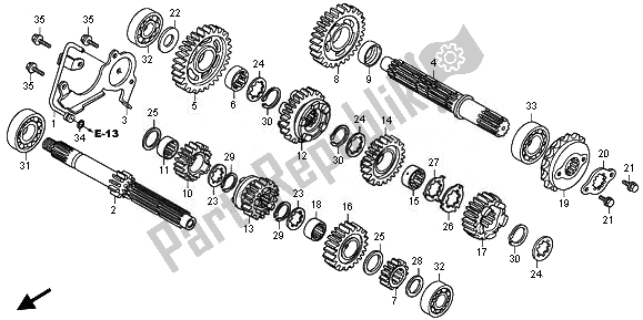 Toutes les pièces pour le Transmission du Honda XL 700V Transalp 2011